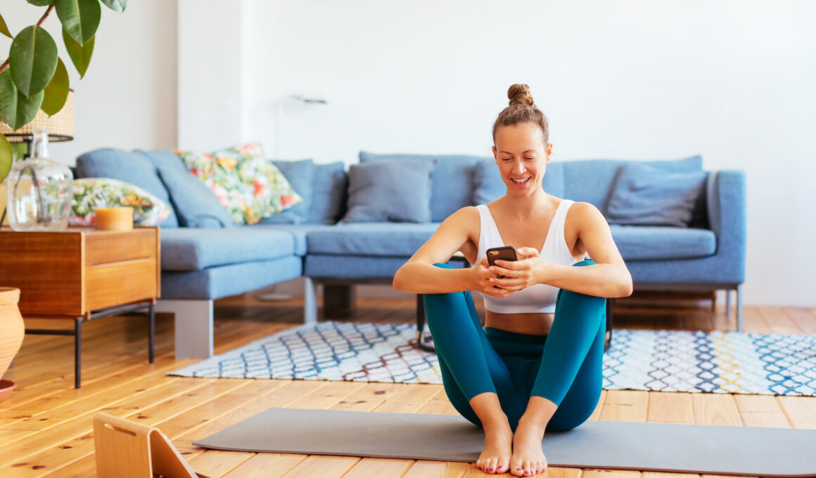 a picture of a woman with her phone