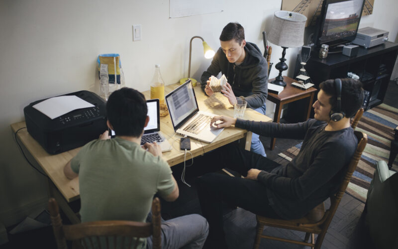 a picture of young people with computers
