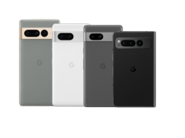 Google Pixel Devices over a white background.