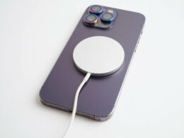 Apple iPhone with MagSafe charger