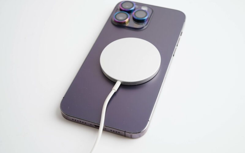 Apple iPhone with MagSafe charger