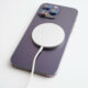 Apple iPhone with MagSafe charger